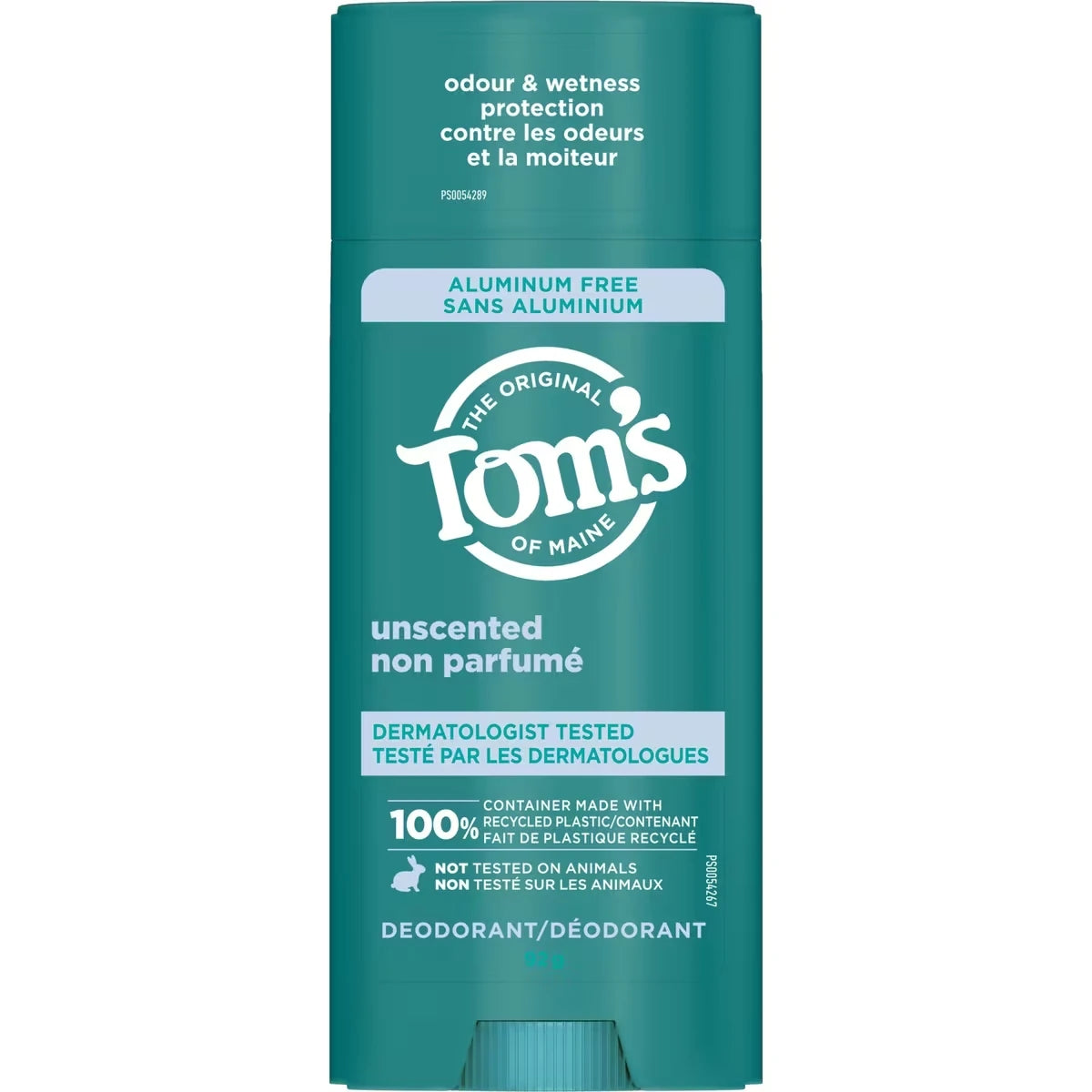 Déodorant naturel pour femmes et hommes Tom’s of Maine Non parfumé, sans aluminium, 92 g
