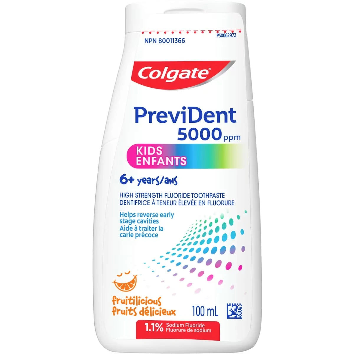 PreviDent 5000 Kids High Fluoride Gel Dentifrice Liquide Pour Enfants de 6 Ans Et Plus, Aide À Renforcer Les Dents Avec Du Fluorure de Sodium, Fruitilicious, 100mL