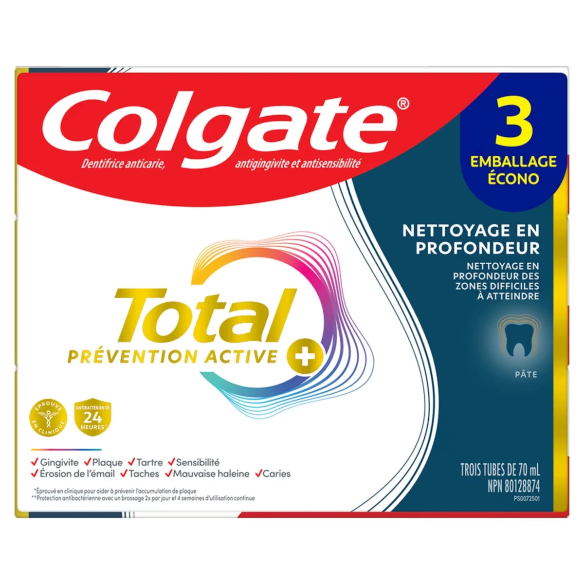 Total Prévention Active Plus Dentifrice Nettoyage en Profondeur