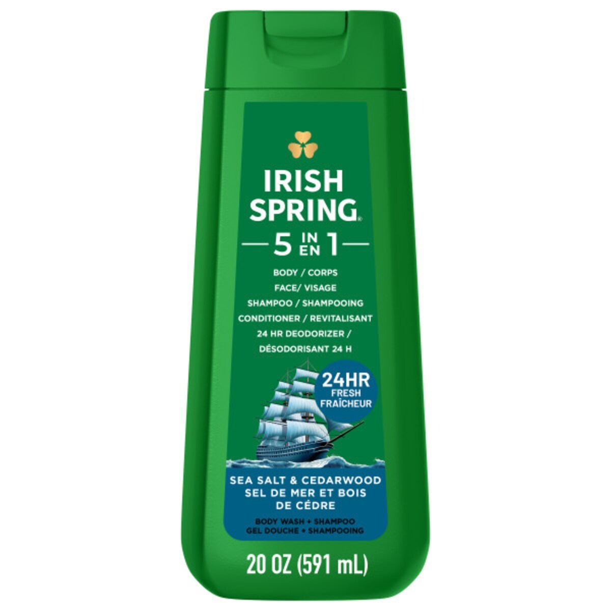 Gel douche 5 en 1, parfum sel de mer et bois de cèdre