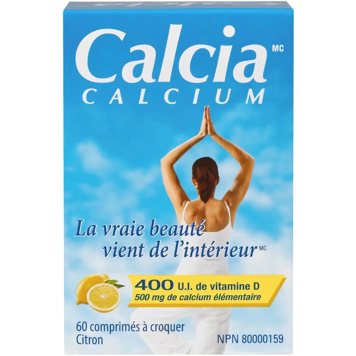 Calcium avec Vitamin D 400 UI 500MG Citron