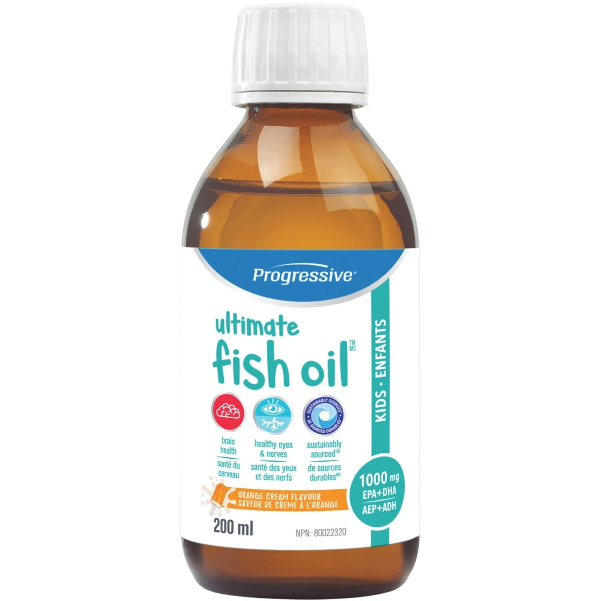 Ultimate fish oil pour enfants saveur de crème a l'orange