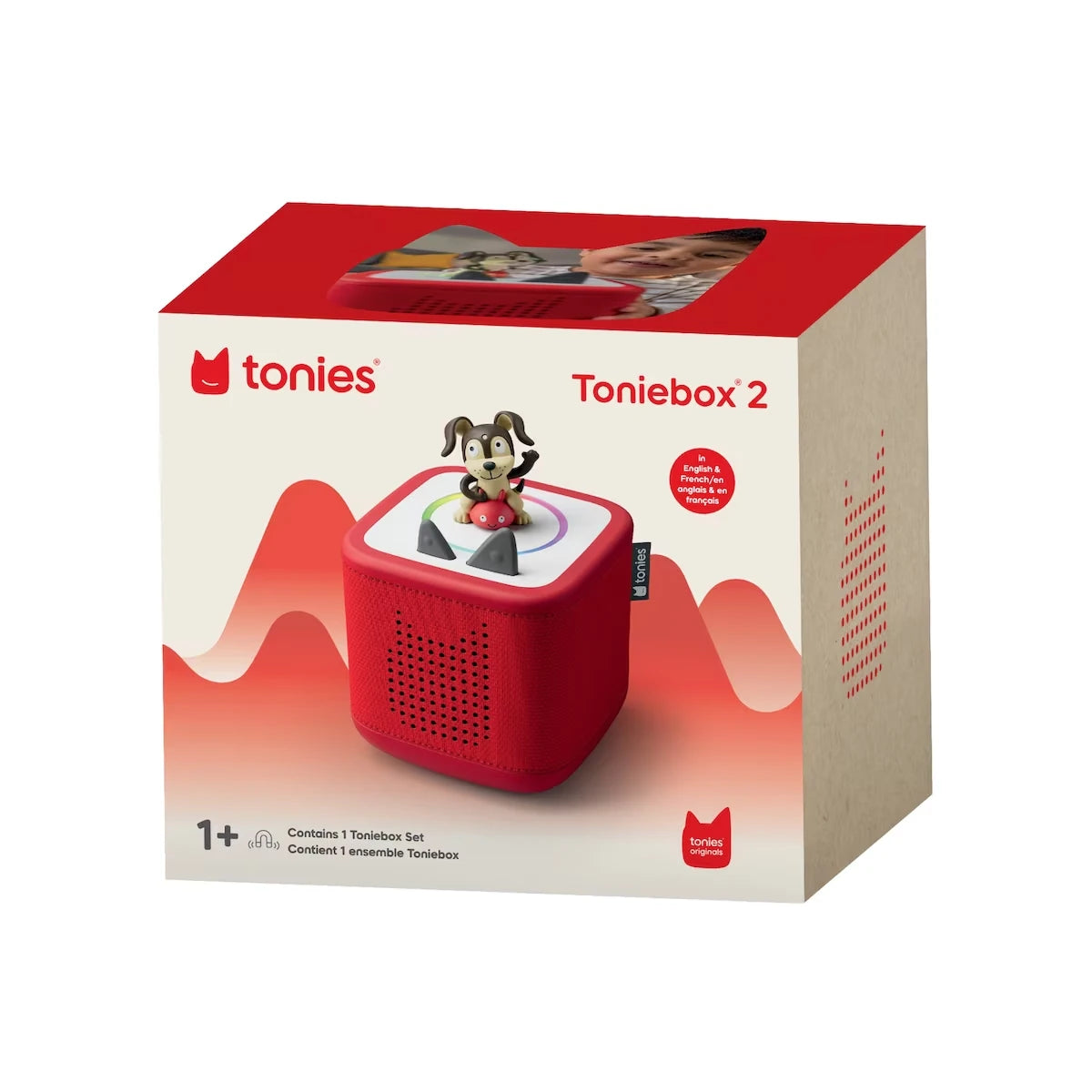 Toniebox Play + 1 IP Fig - Rouge coucher de soleil - Playtime Puppy
