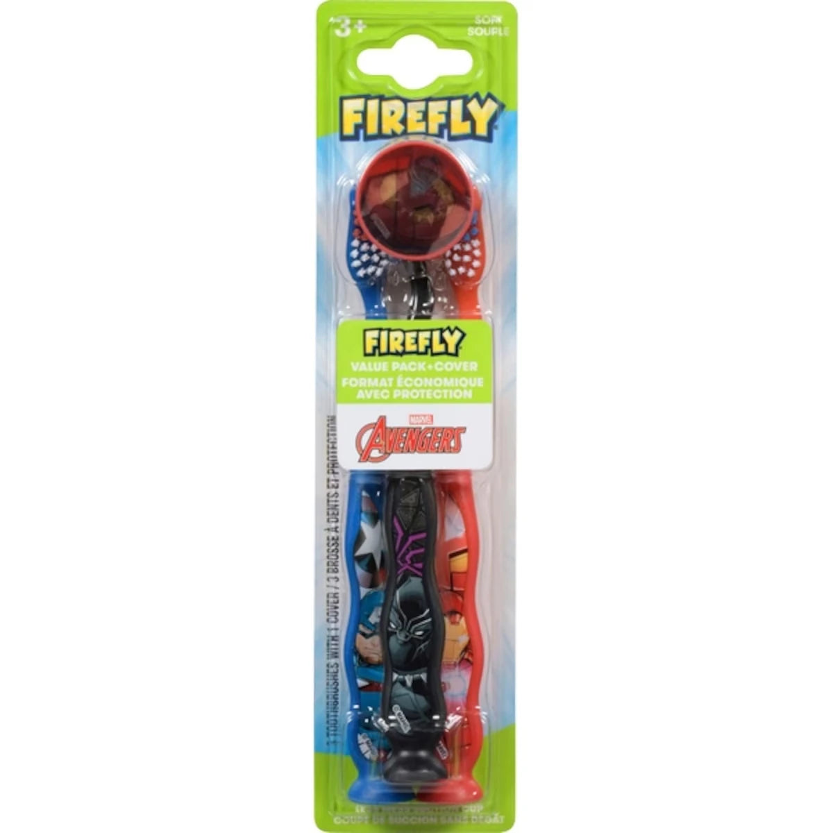 Marvel Avengers Enfants Lot de 3 brosses à dents à poils doux pour enfants à partir de 3 ans - 3ct