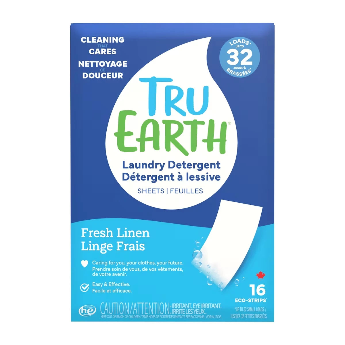 Détergent À Lessive En Feuilles, Linge Frais, 16 Feuilles