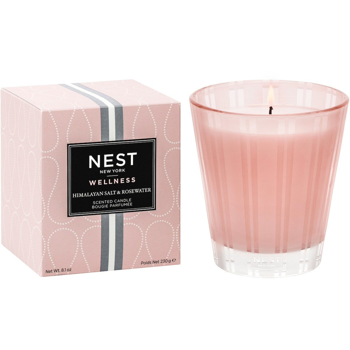 Bougie classique Sel de mer de l’Himalaya et eau de rose