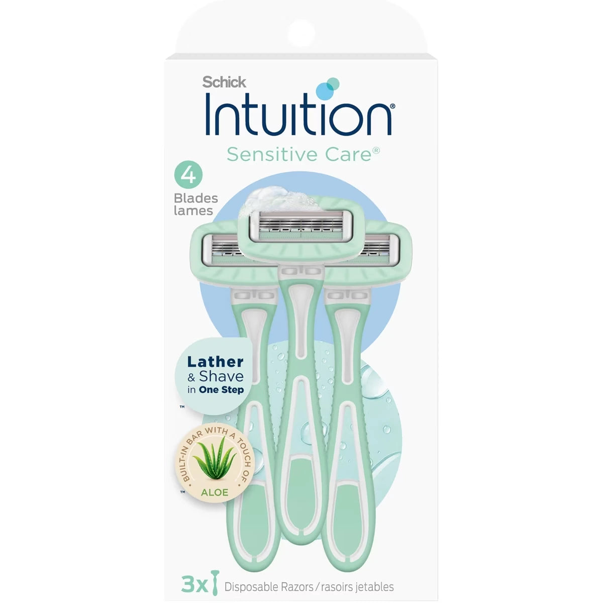 Emballage De 3 Rasoirs Jetables à 4 Lames� Intuition� Sensitive Care�