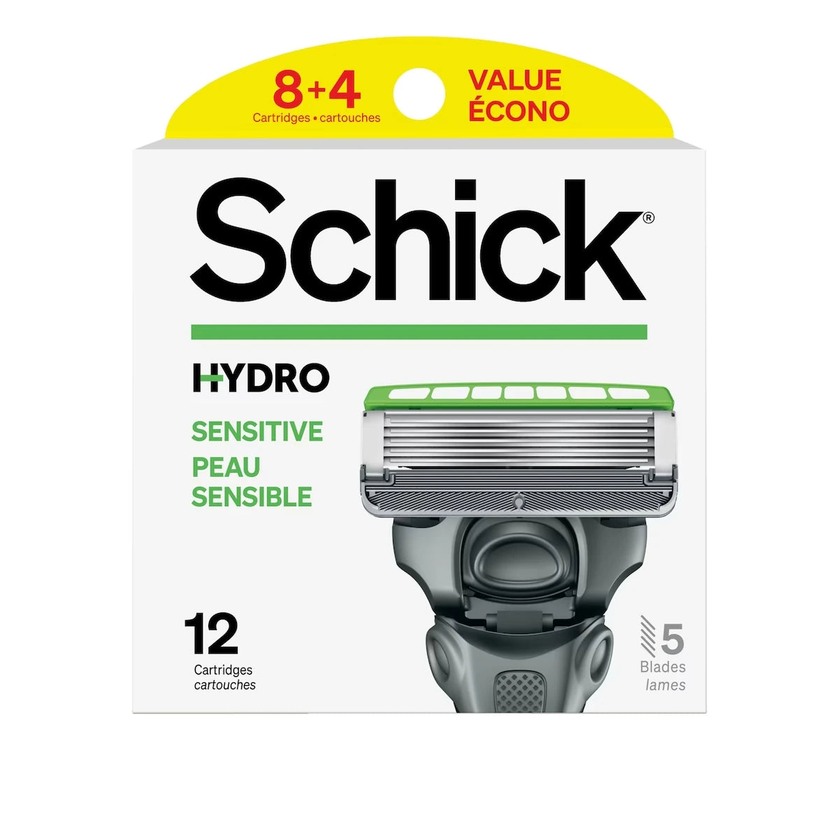 Cartouches de lames Hydro Skin Comfort pour hommes avec gel apaisant pour peaux sensibles