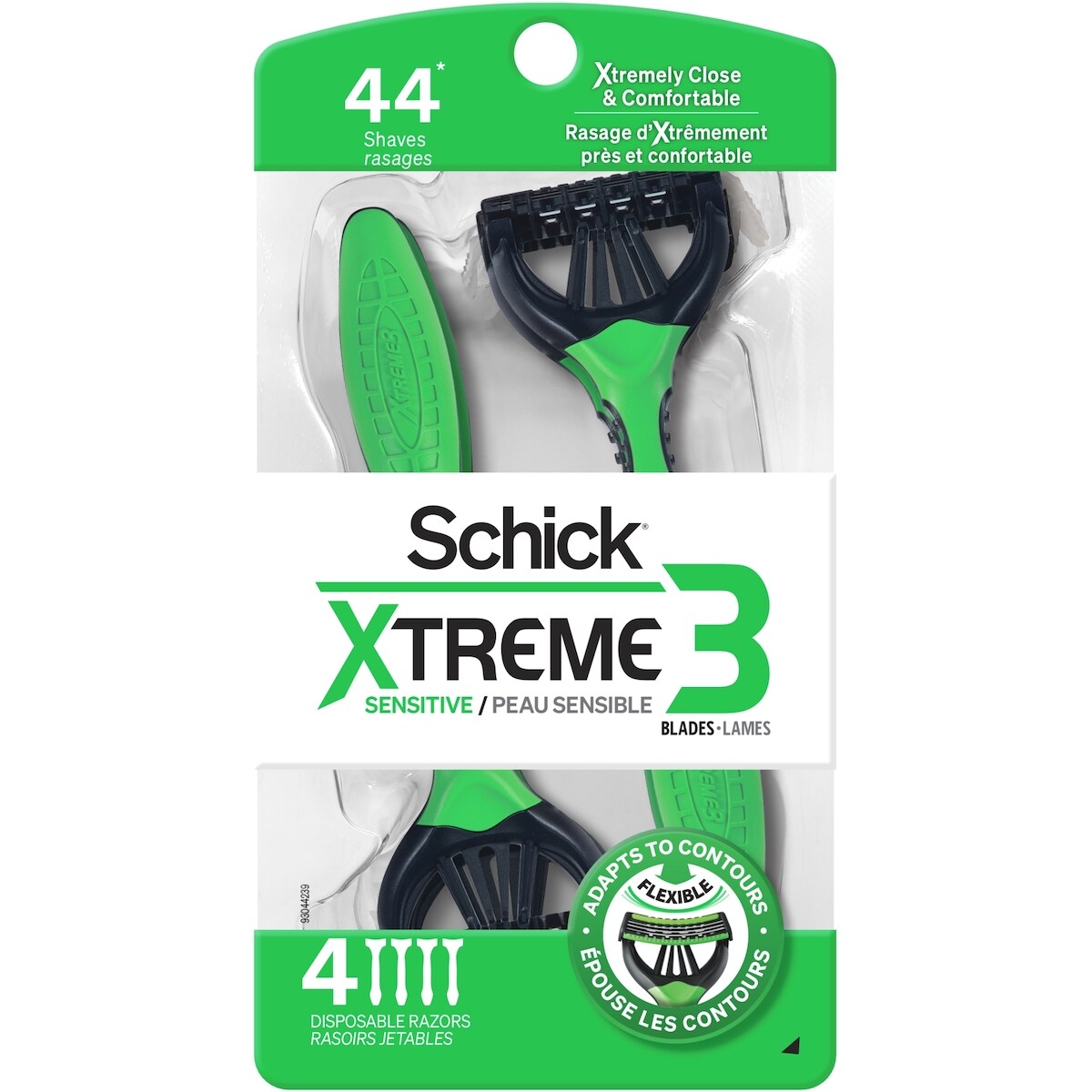 4 rasoirs jetables à 3 lames pour hommes Xtreme3 pour peau sensible