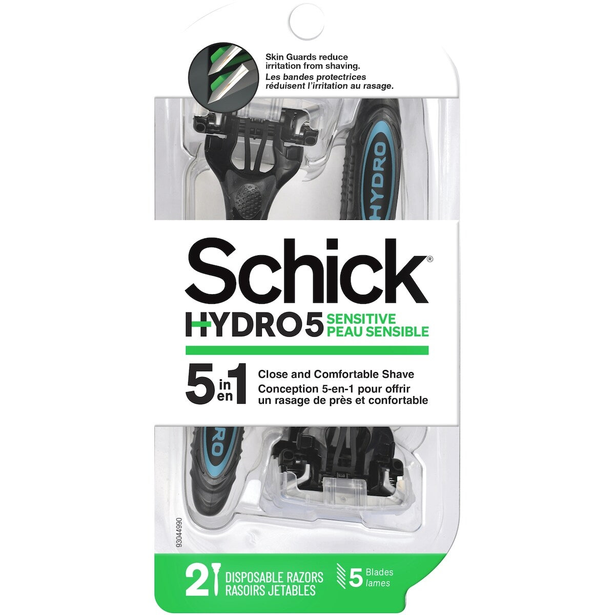 Emballage de 2 rasoirs jetables pour hommes Hydro pour peau sensible