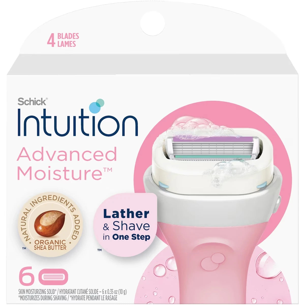 Cartouches de lames Schick Intuition Hydratation améliorée avec beurre de karité