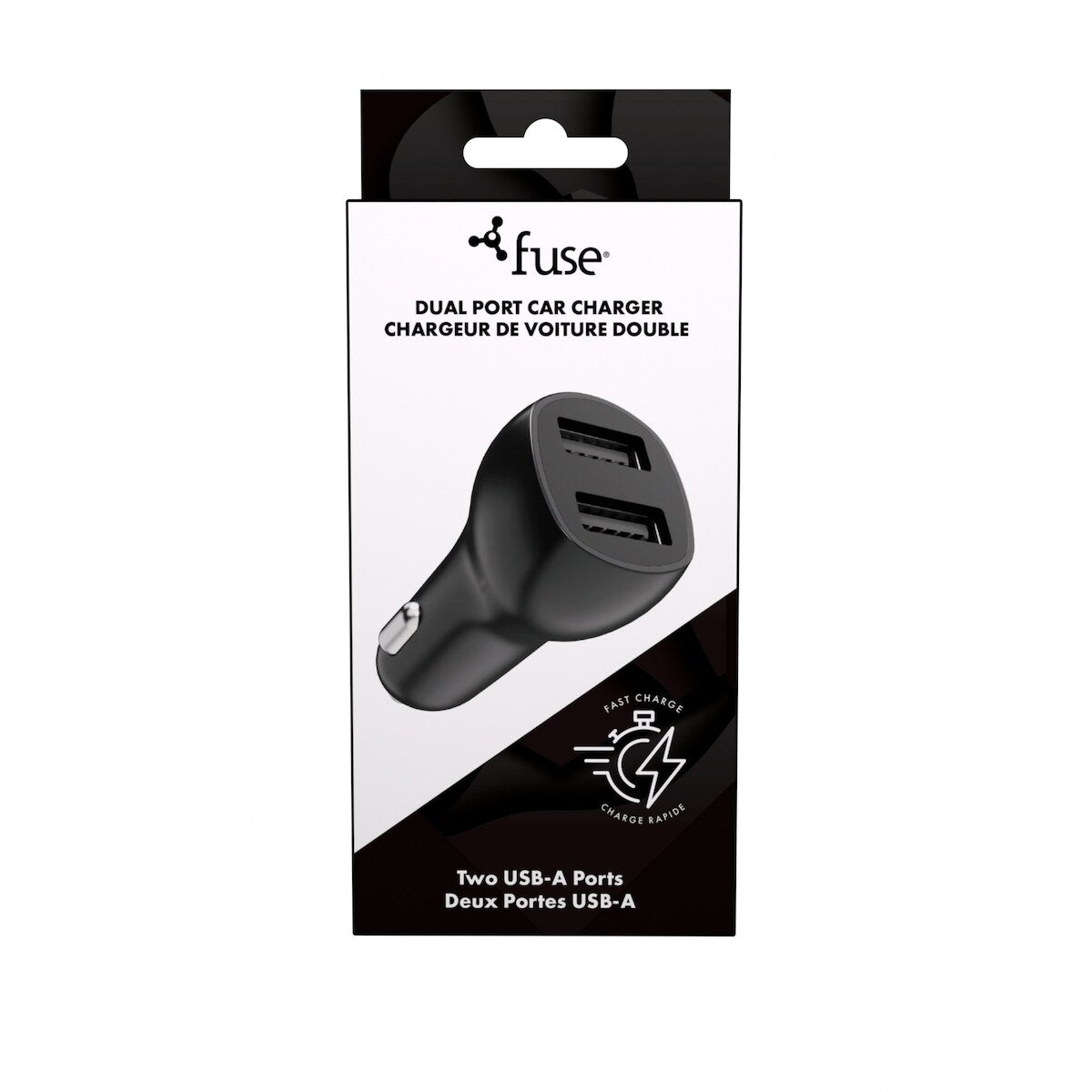 Chargeur de voiture AMP 3,1 A – Noir