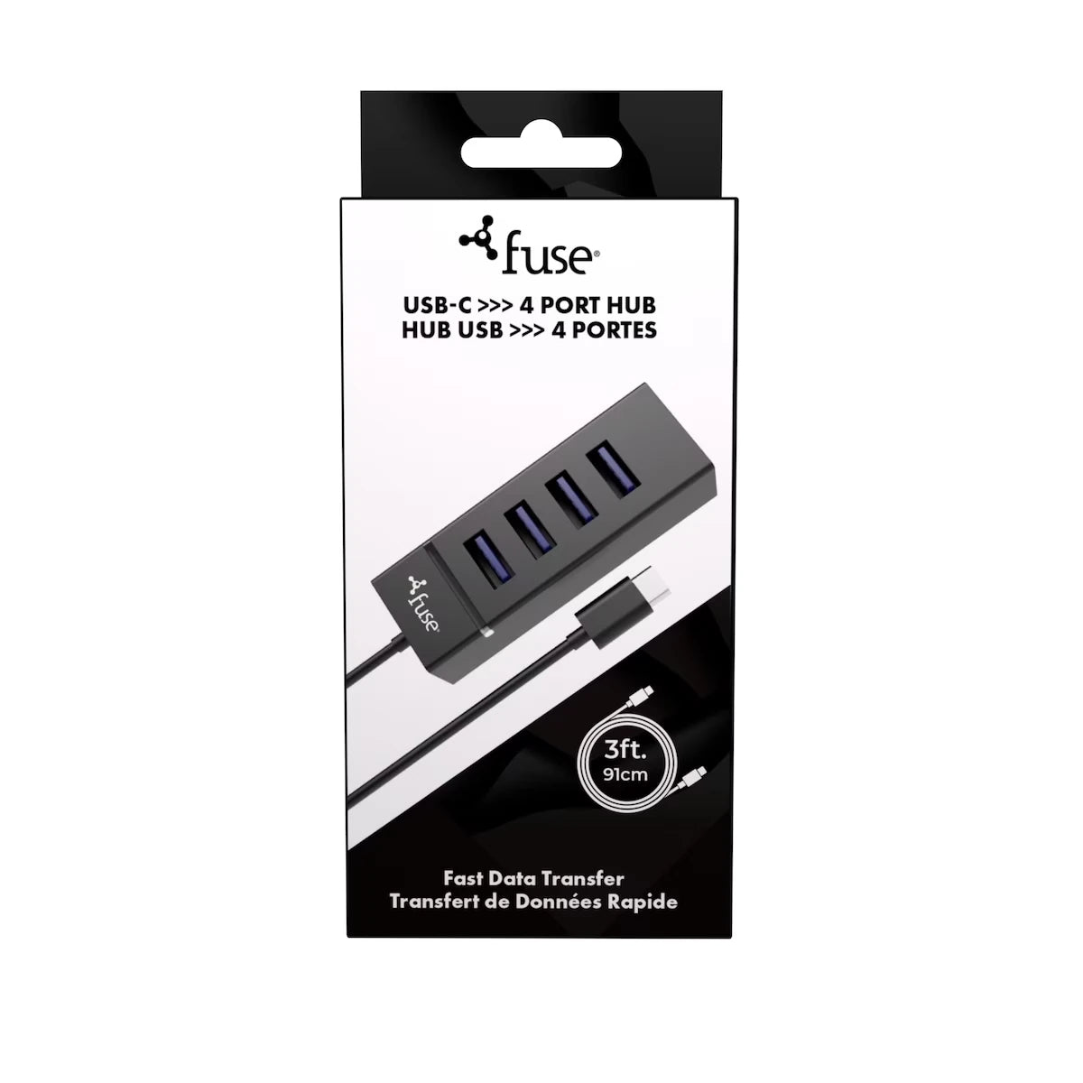 Concentrateur Type-C à 4 ports – Noir