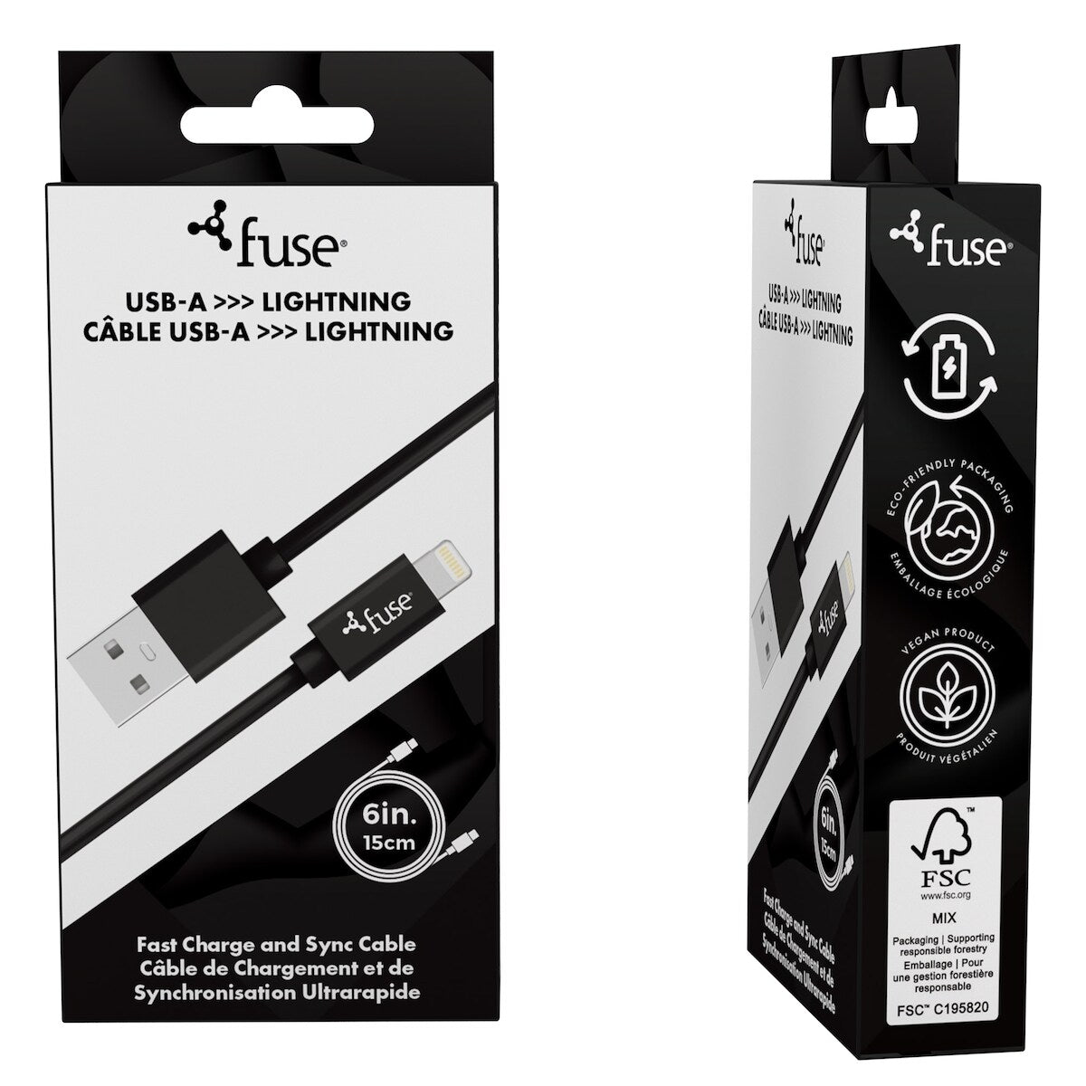 Câble Lightning 6 po – Noir