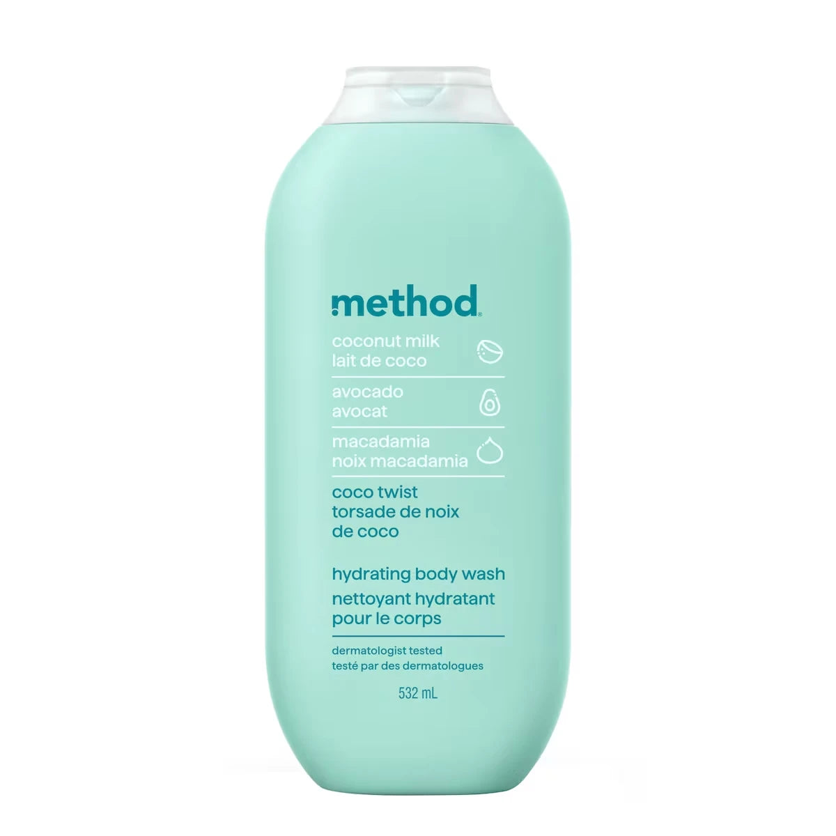 Torsade de noix nettoyant de coco, nettoyant hydrant pour le corps