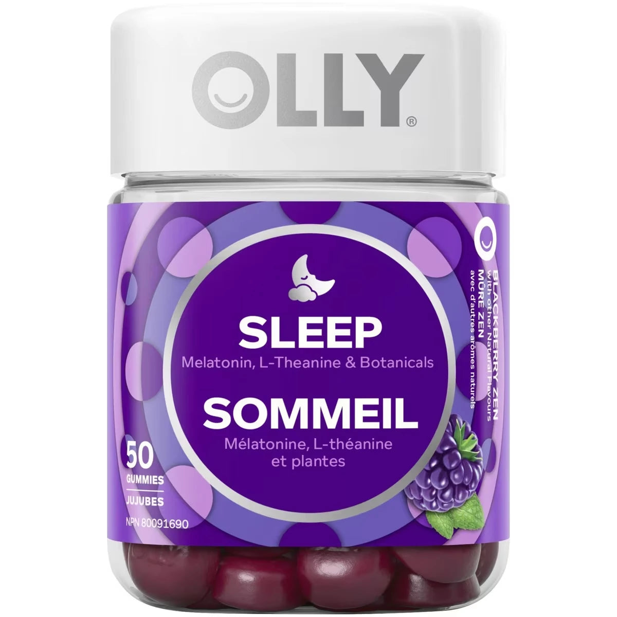 vitamine Aide au Sommeil Mûres Zen sans gluten 25 jours 50 gélifiés
