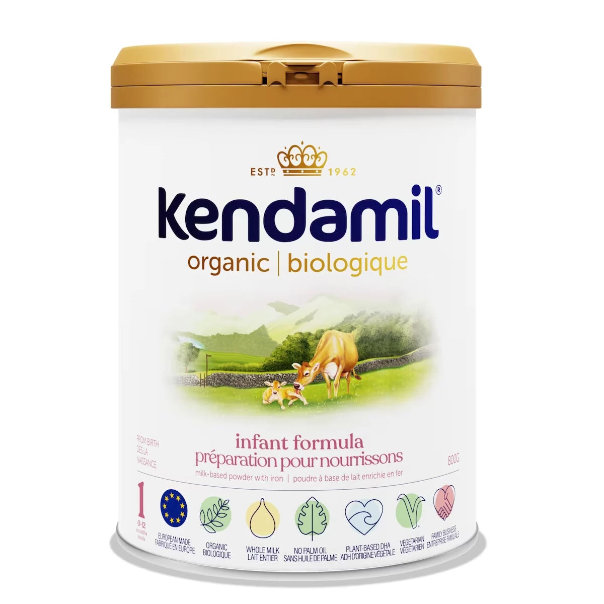 Pr�Paration Pour Nourrissons En Poudre Biologique, Europ�Enne Avec Hmo, Pr�Biotiques, Sans Huile De Palme Ni Soja, Avec Dha, 800G, 0-12 Mois Pr�Paration Pour Nourrissons Bio