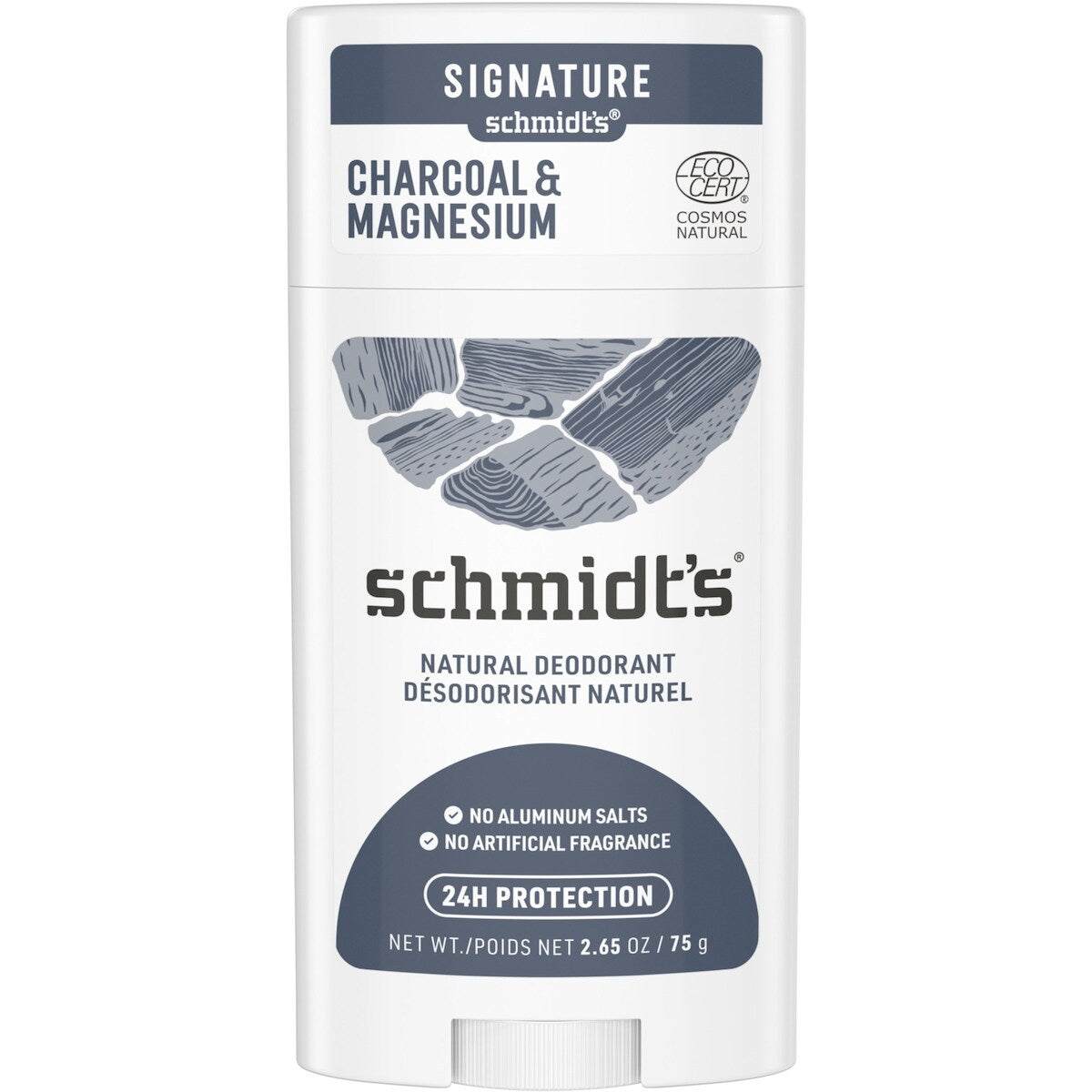 Schmidt's  Désodorisant d'Origine Naturelle 48 heures de protection anti-odeur charcoal & magnesium désodorisant pour homme et femme