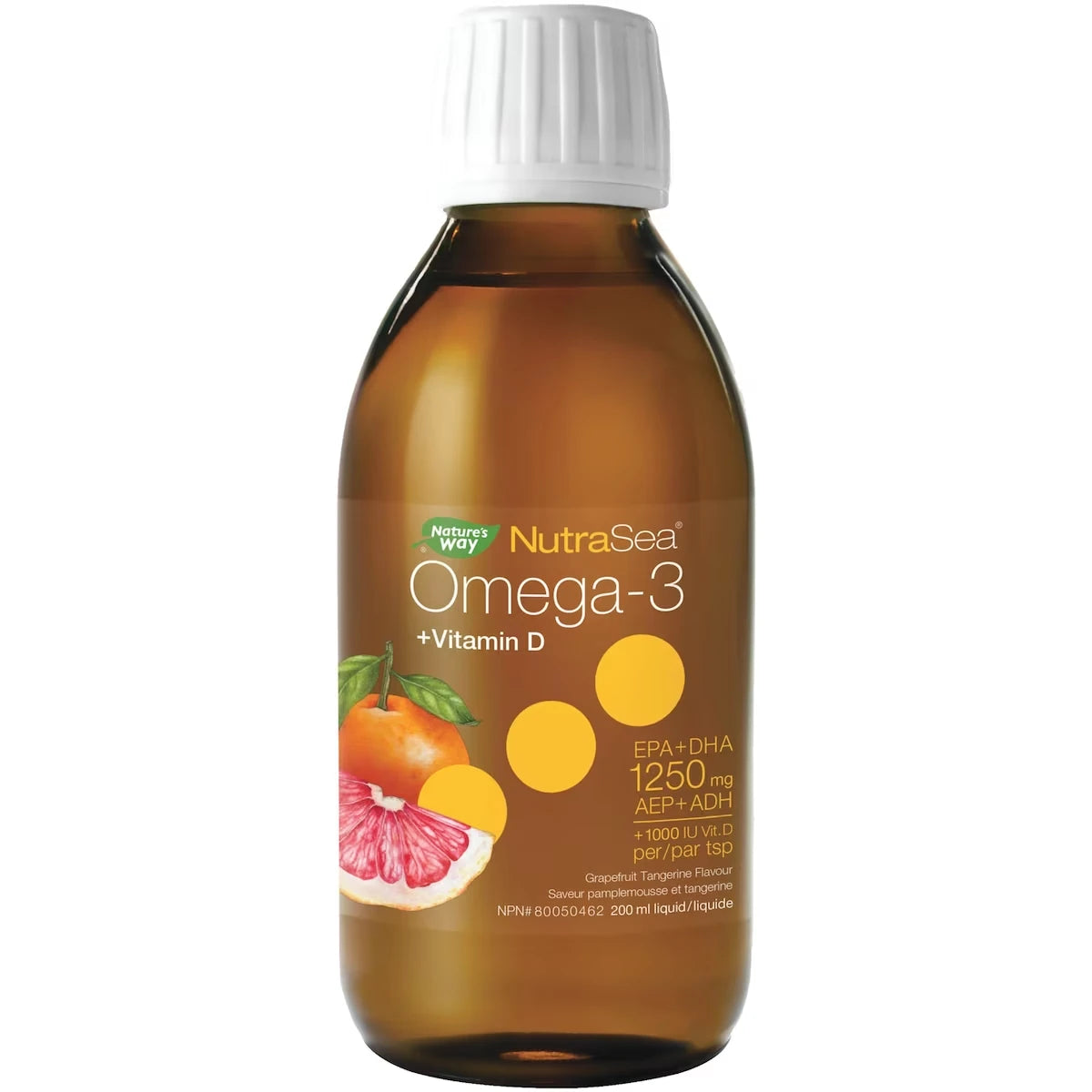 NutraSea+D Oméga-3, Pamplemousse Tangerine