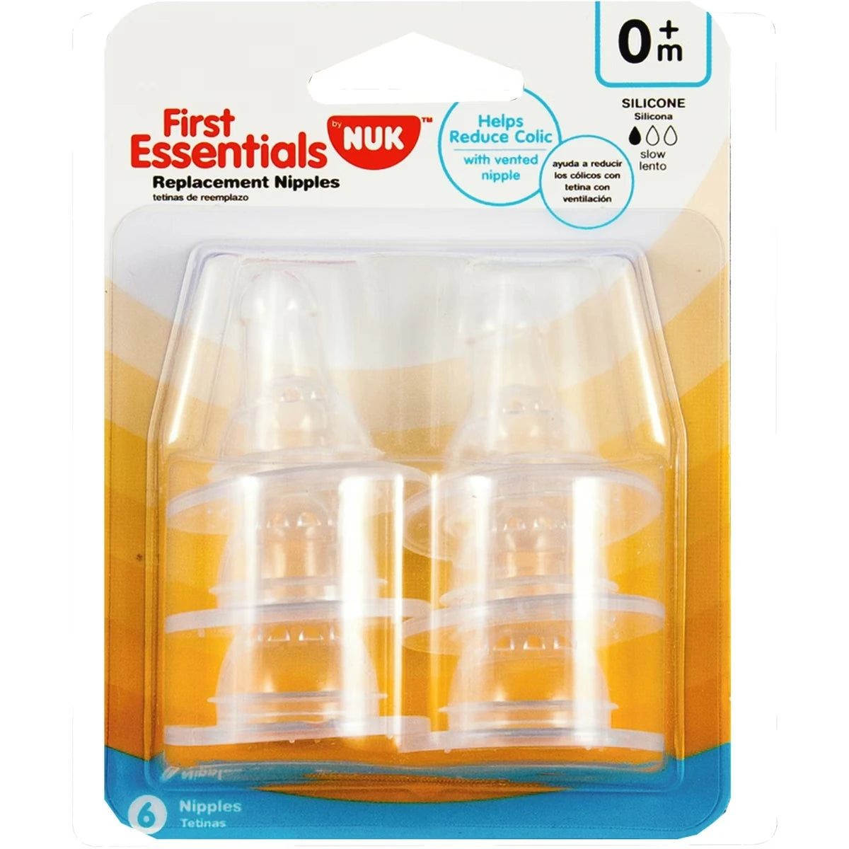 TÉTINE First Essentials, 6/PAQ., DÉBIT LENT, SILICONE