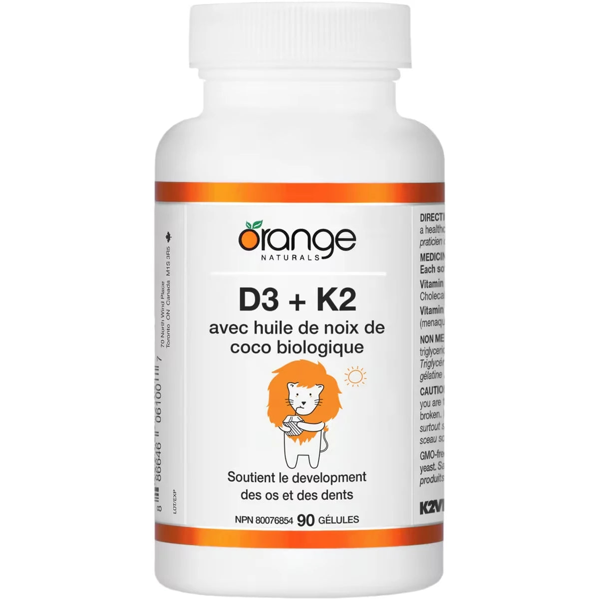 D3 + K2 gélules - avec huile de noix de coco biologique