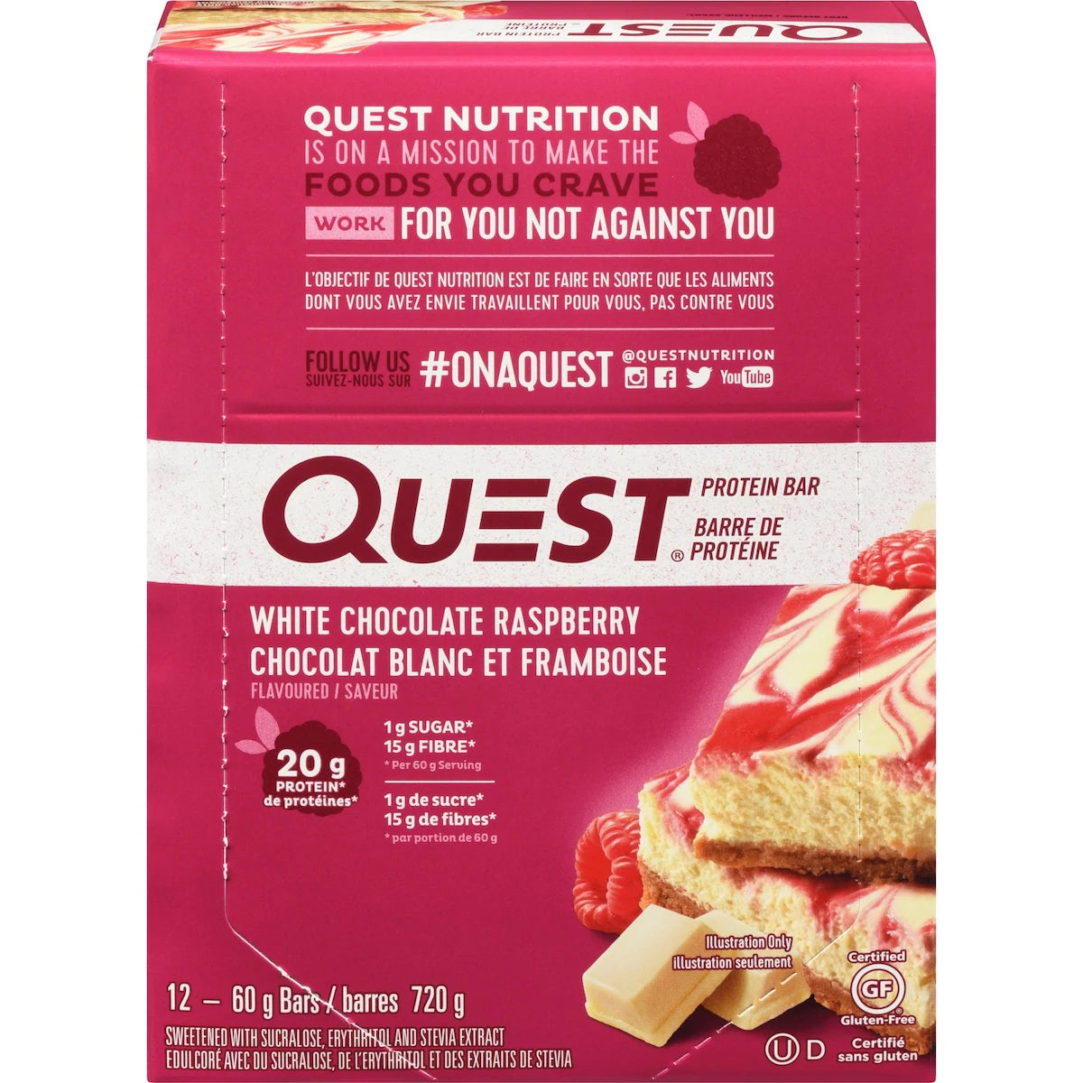 Chocolat blanc et framboise 2.12oz - 12ct