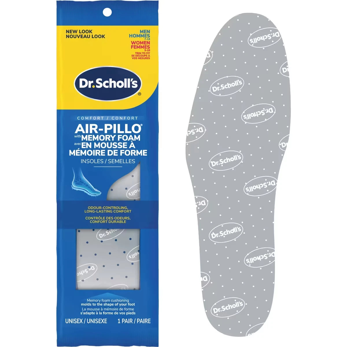 Air-Pillo® avec semelles en mousse à mémoire de forme, unisexe, ajustables