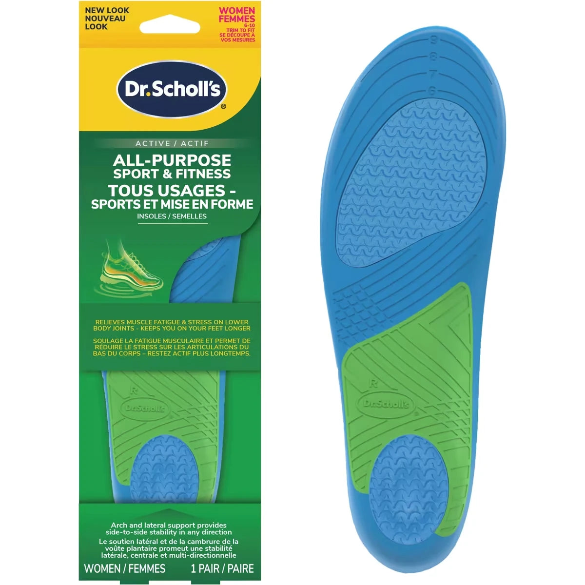 Semelles de sport et de mise en forme tout usage Dr. Scholl’s®, pour femmes, ajustables