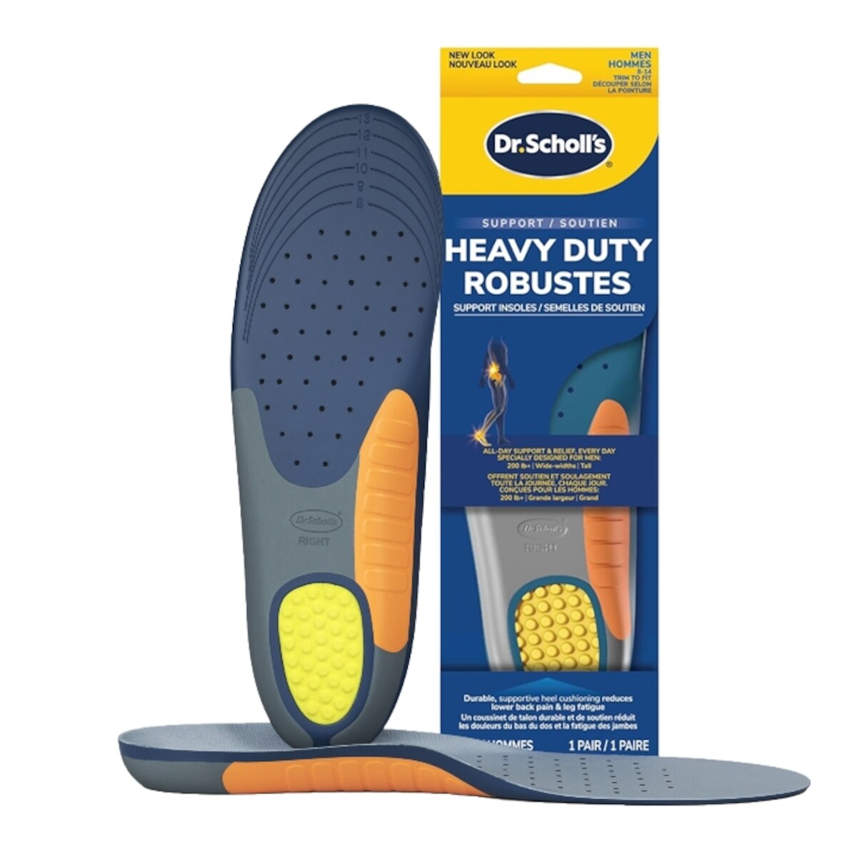 Orthèses à soutien robuste du Dr. Scholl’s, pour grandes et fortes tailles, plus de 200 livres, pour hommes, taille 8-14