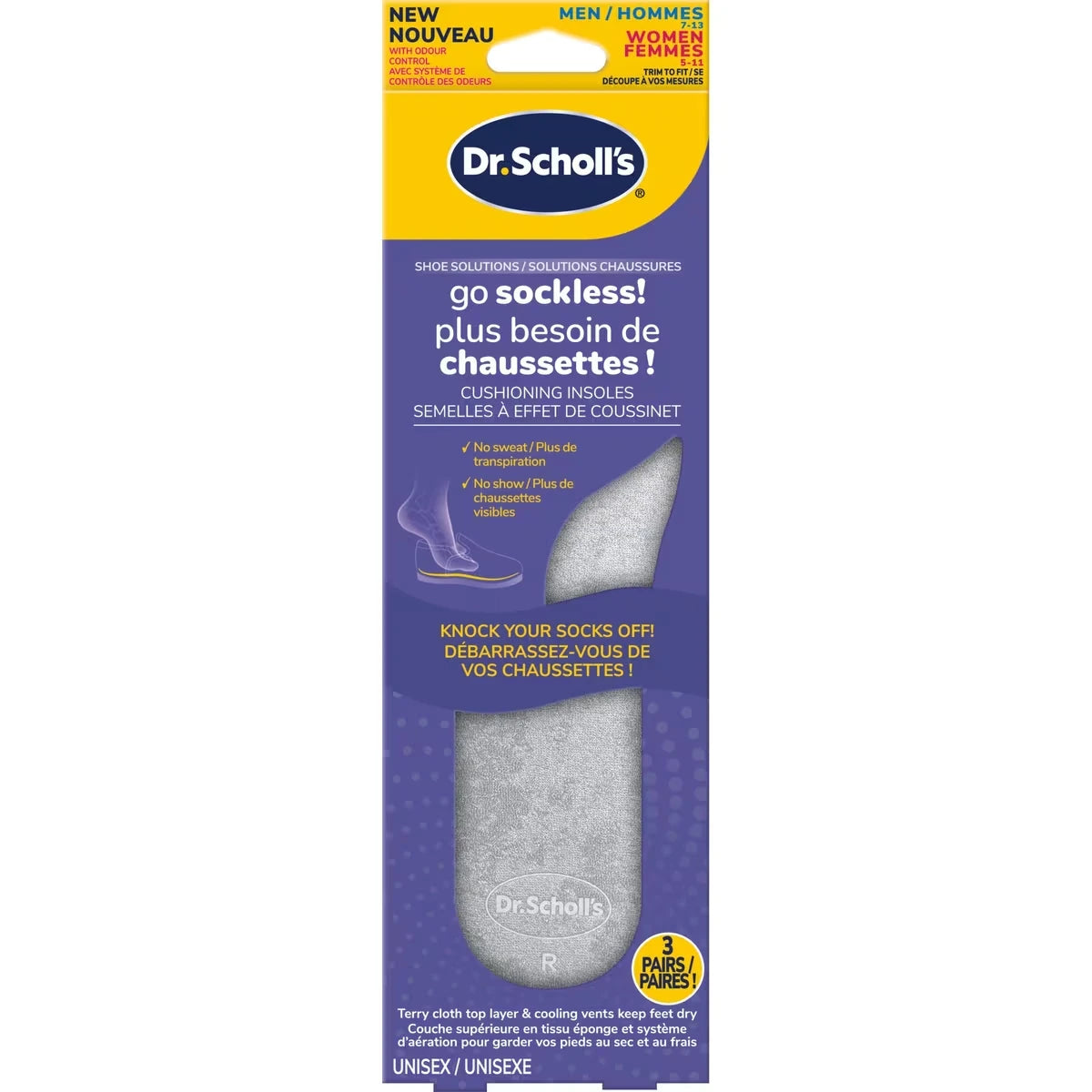 Dr Scholl’s® Sans Chaussettes! Semelles amortissantes, unisexes
