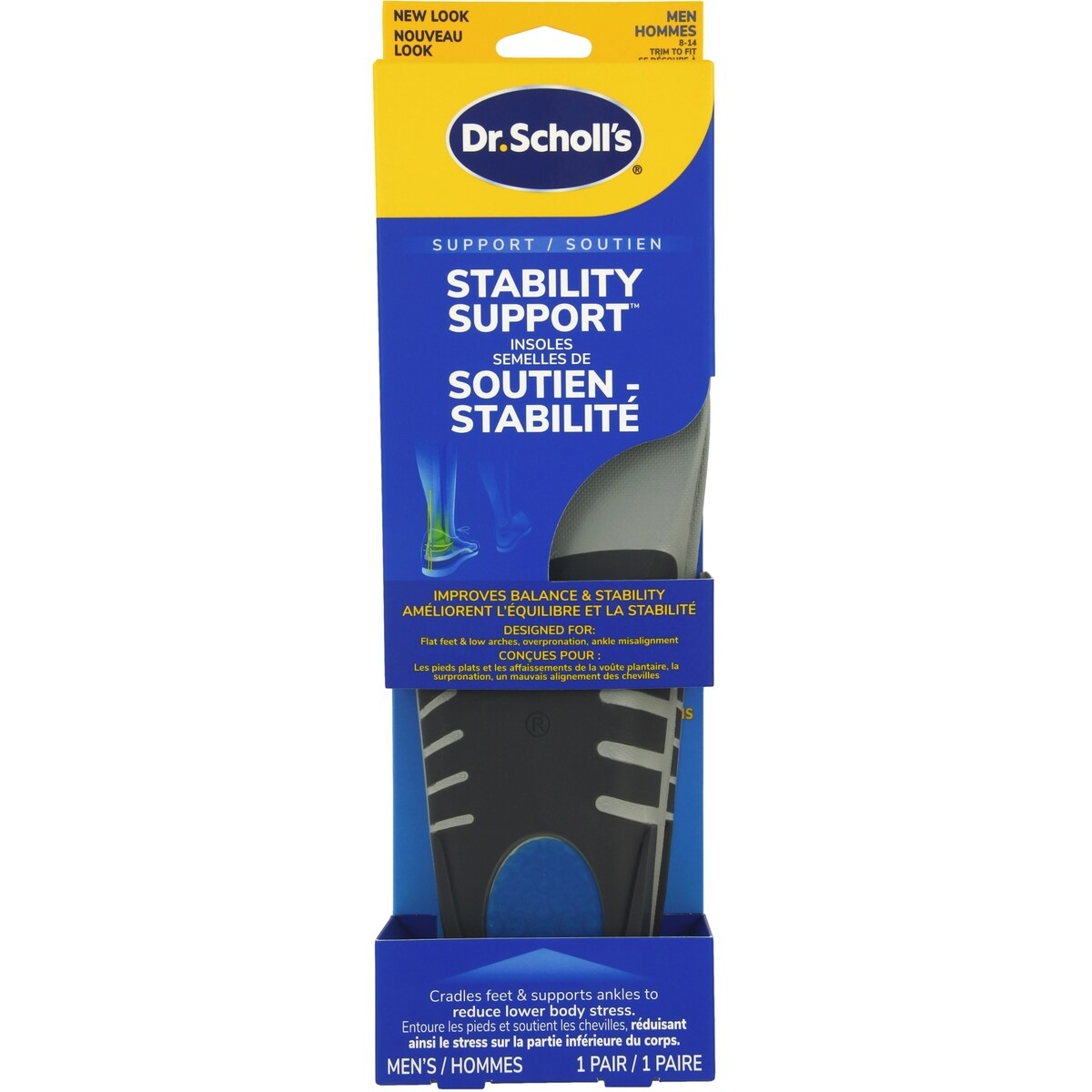 Semelles de soutien stabilisatrices, Hommes 8-14