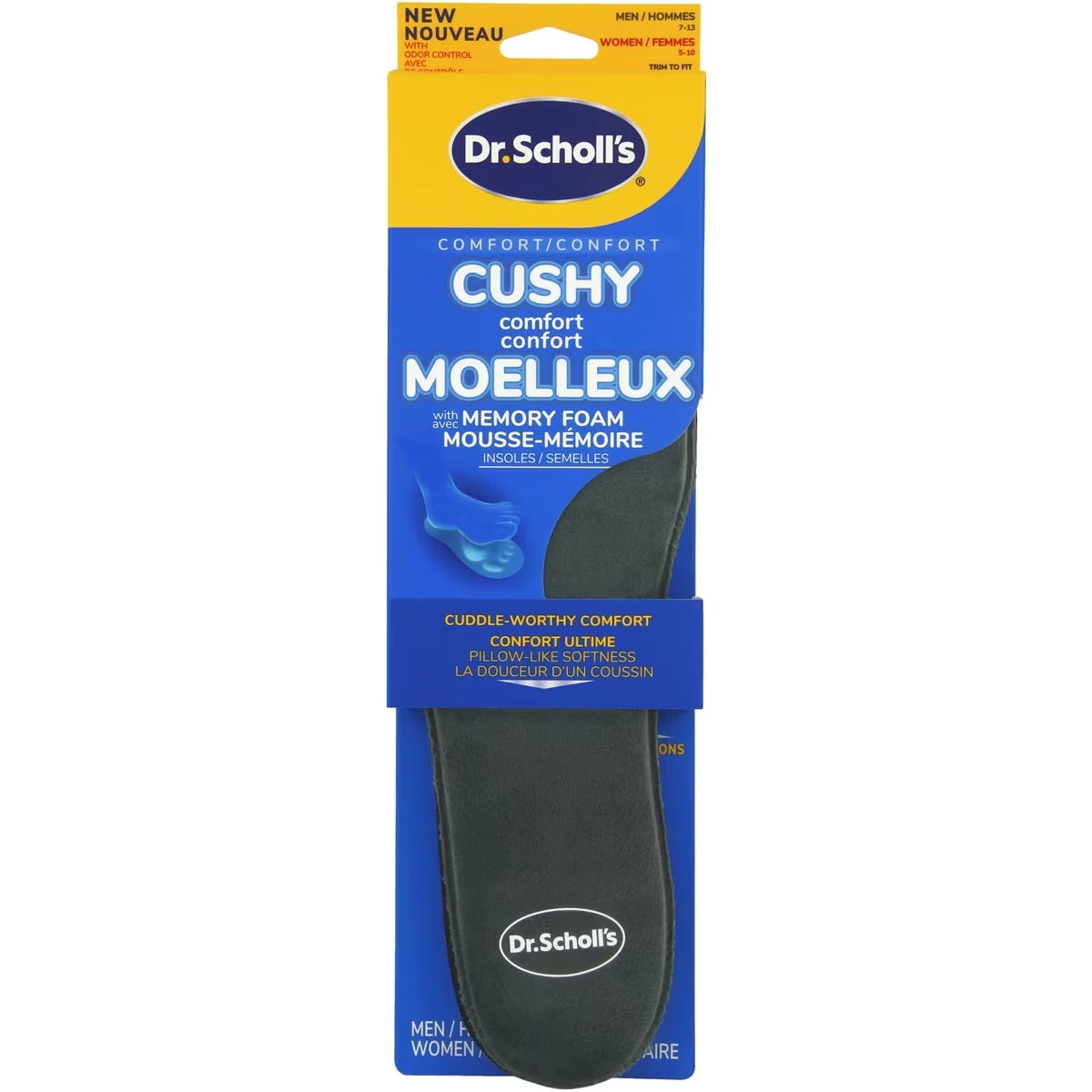 Semelles Dr Scholl’s® Cushy Confort en mousse à mémoire de forme, unisexe, pointure homme 7-13, femme 5-10