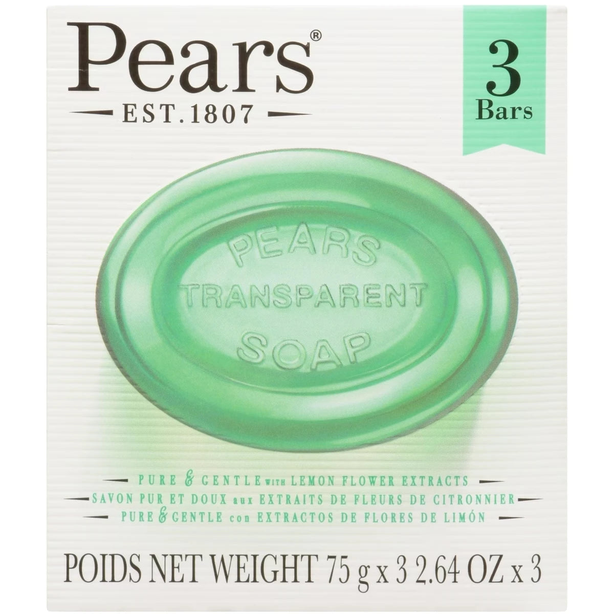 Savon Transparent aux Extraits de Fleur de Citron 3pk