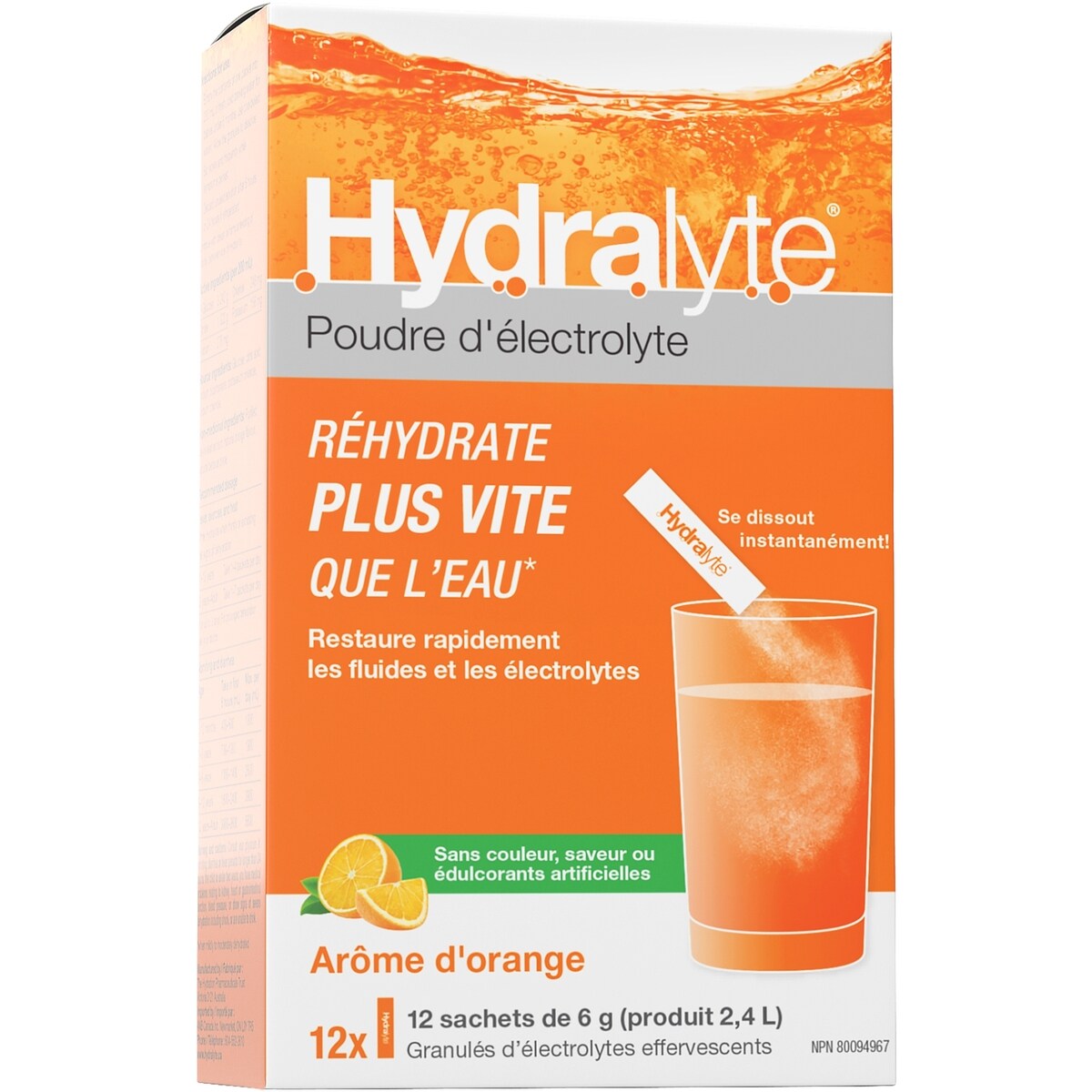 Graunlés d'électrolytes effervescents orange