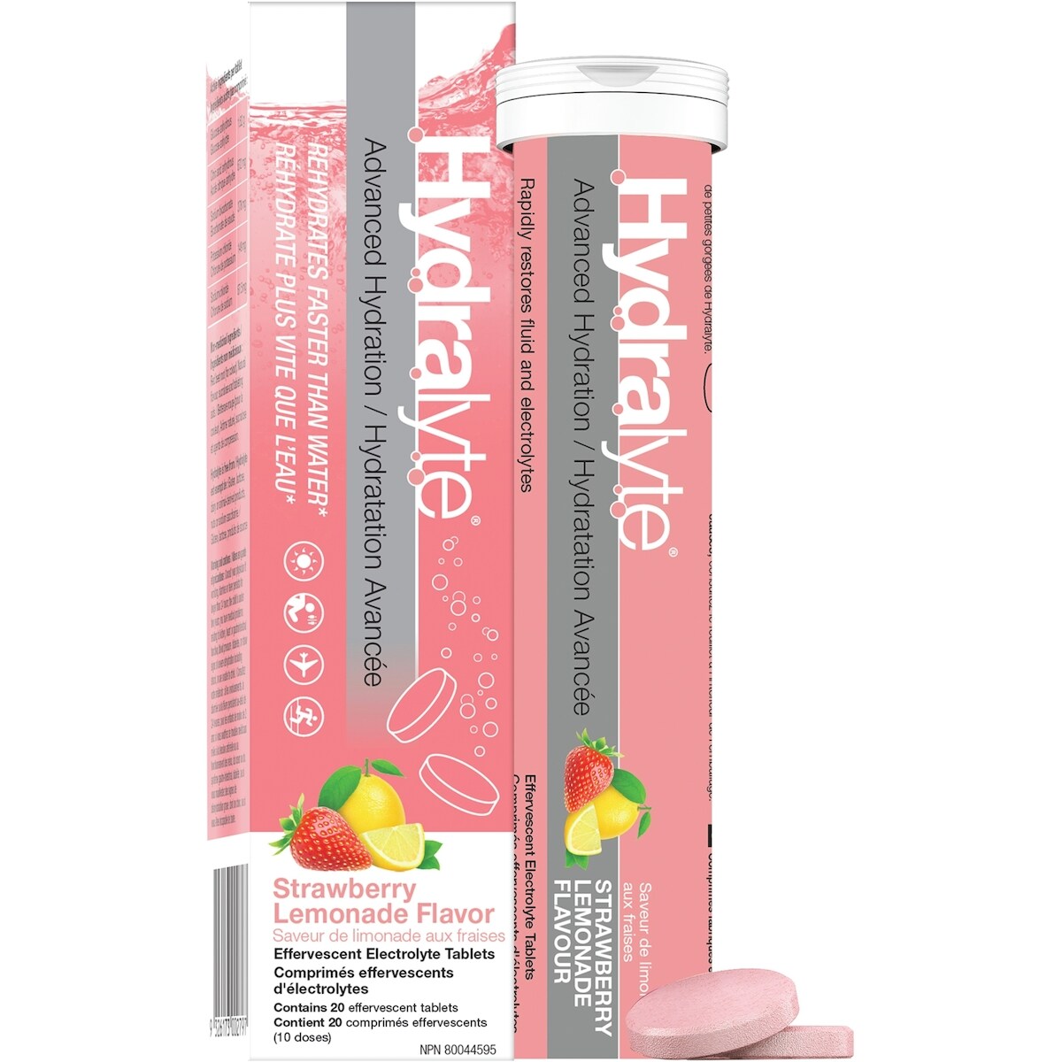 Comprimés effervescents saveur de limonade aux fraises