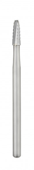 Carbide Burs – FG Surgical Length, Tapered Fissure Cross Cut, Round End, 5/Pkg