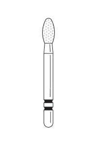 Two Striper® Diamond Burs – FG, Fine, Red, Egg, # 287, 2.3 mm Diameter, 4.0 mm Length, 5/Pkg